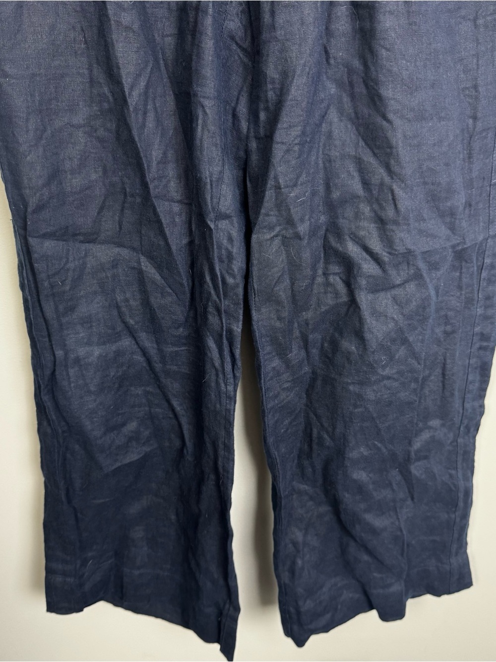 QUINCE | Navy Blue Elastic-Waist Linen Drawstring Pants Women’s Size Small - Picture 5 of 10